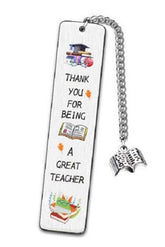 Teacher Bookmark with Book Charm